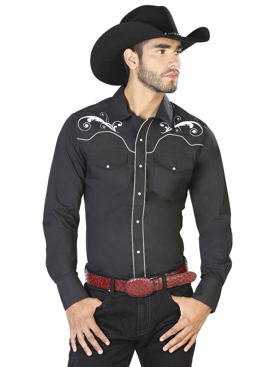 El Señor de los Cielos Embroidery Shirt Black/White 42958