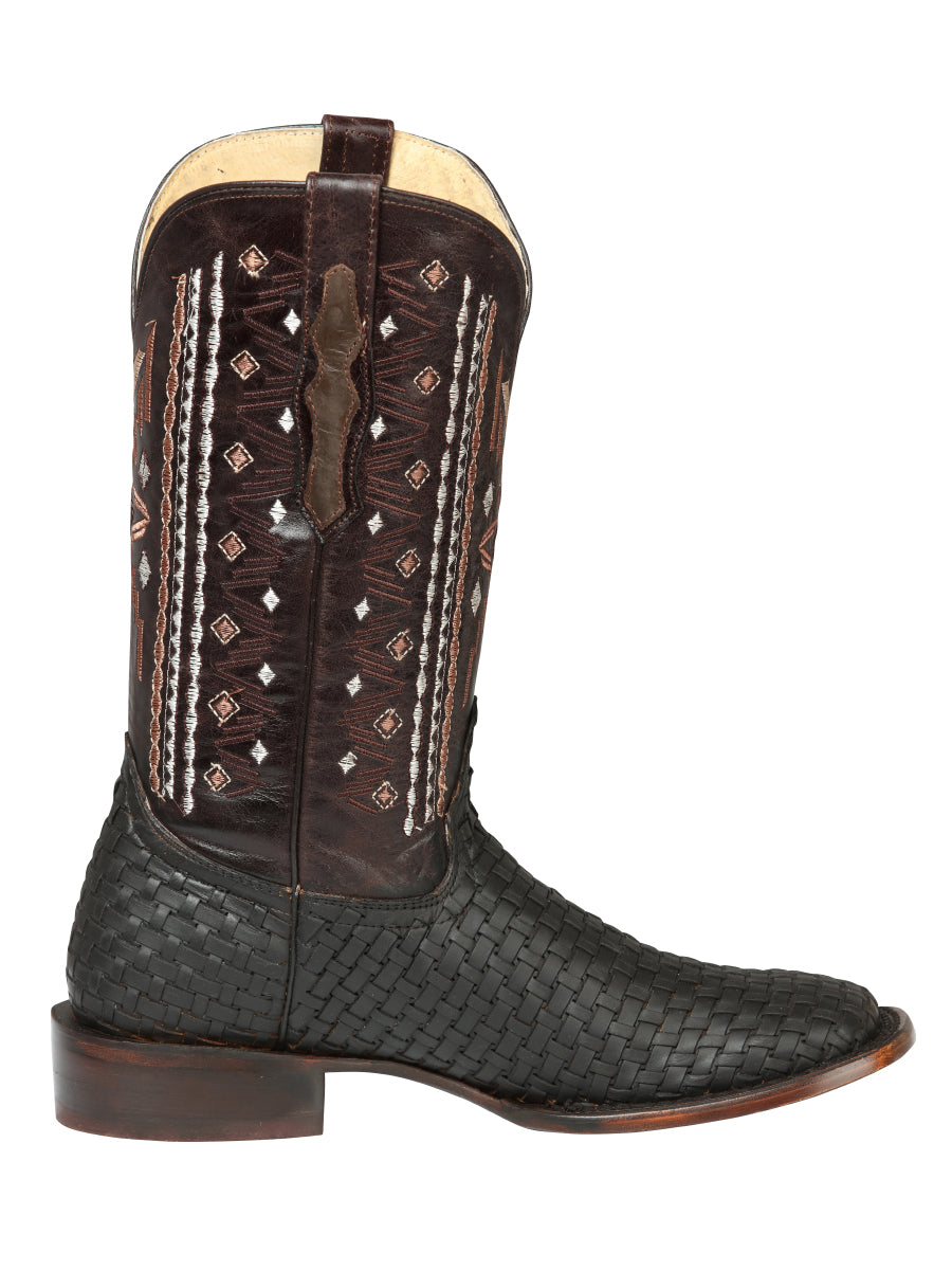 El General Men’s Leather Rodeo Boots Petatillo - Crazy Brown 44861