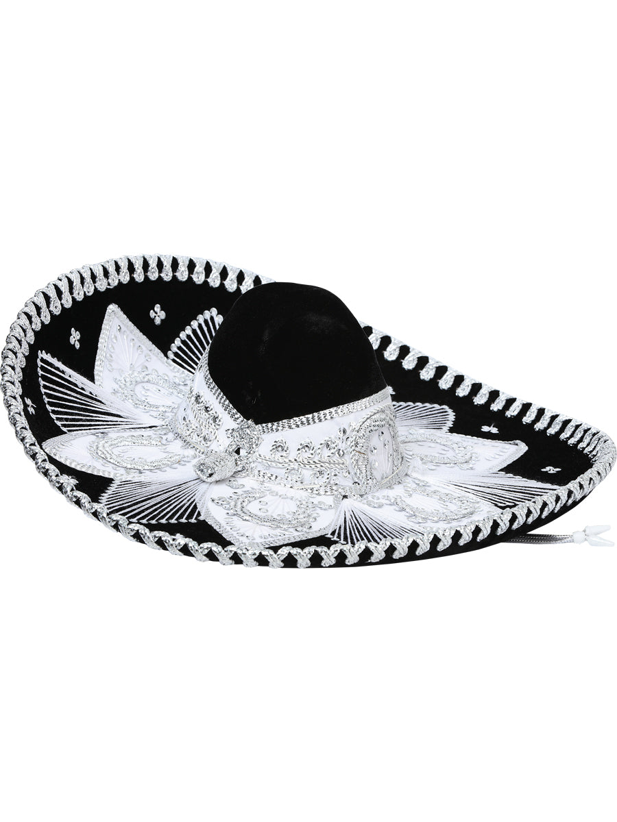 Mexican Charro Hat Velvet Black/Silver 600207