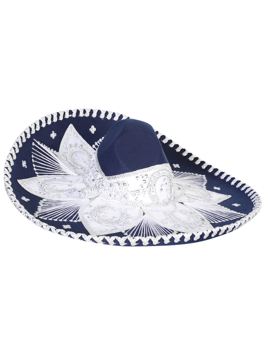 Mexican Charro Hat Velvet Navy Blue/Silver 601778