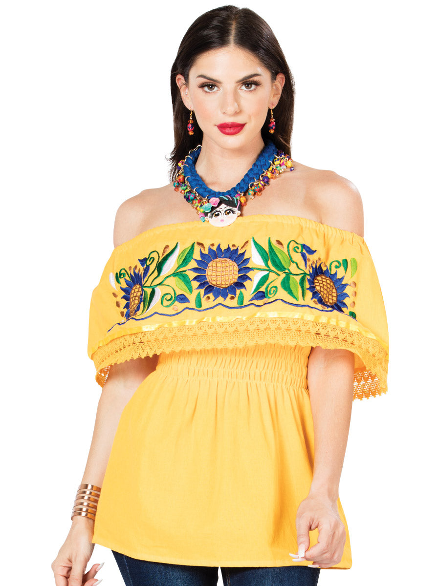 Artisanal Embroidered Blouse 100% Cotton White 601983 main image 0