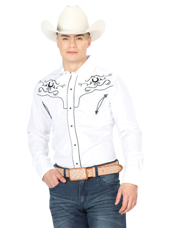 El General Embroidery Western Shirt White/Roses 44294 main image 1