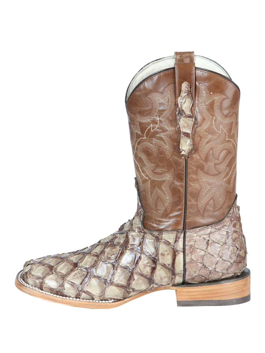 El General Men's Exotic Monster Fish Rodeo Boots - Cream 44114