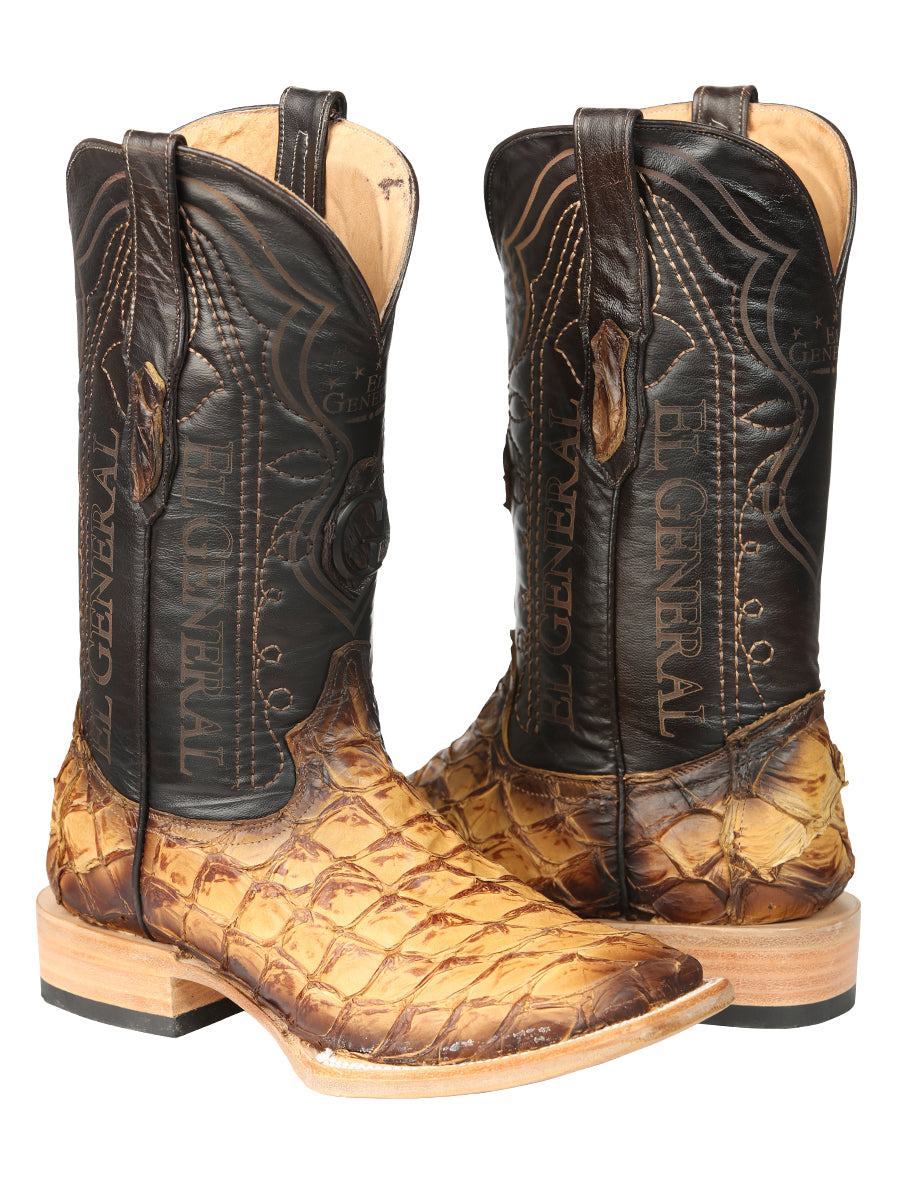 El General Men's Exotic Monster Fish Rodeo Cowboy Boots - Orix 45086