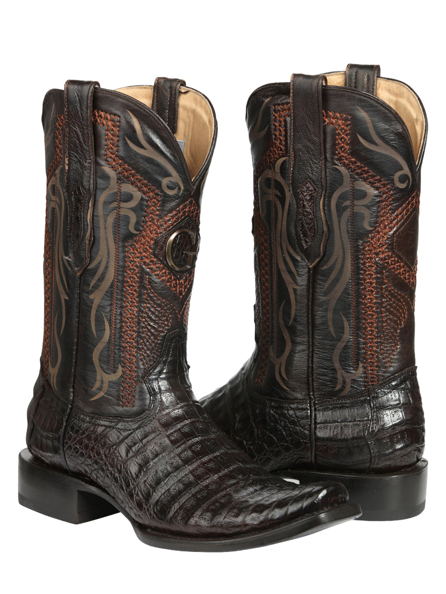 El General Men's Exotic Caiman Belly Cowboy Boots - Brown 45519
