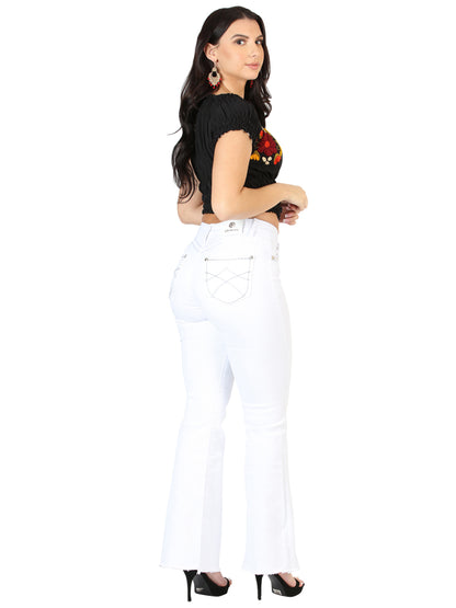 Centenario Women's White Bootcut Denim Jeans 45545