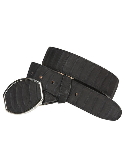 Men’s Western Belt El General Imitation Python - Black 45569