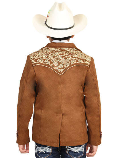 El General Kids’ Suede Blazer - Tan 45658