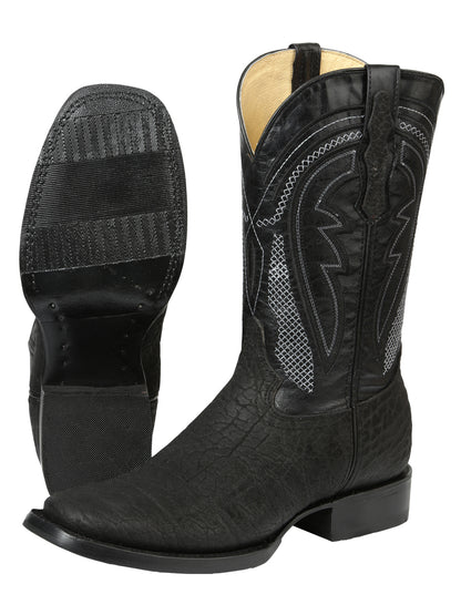 Men’s El General Western Boots - Imitation Bull Neck Black 45666
