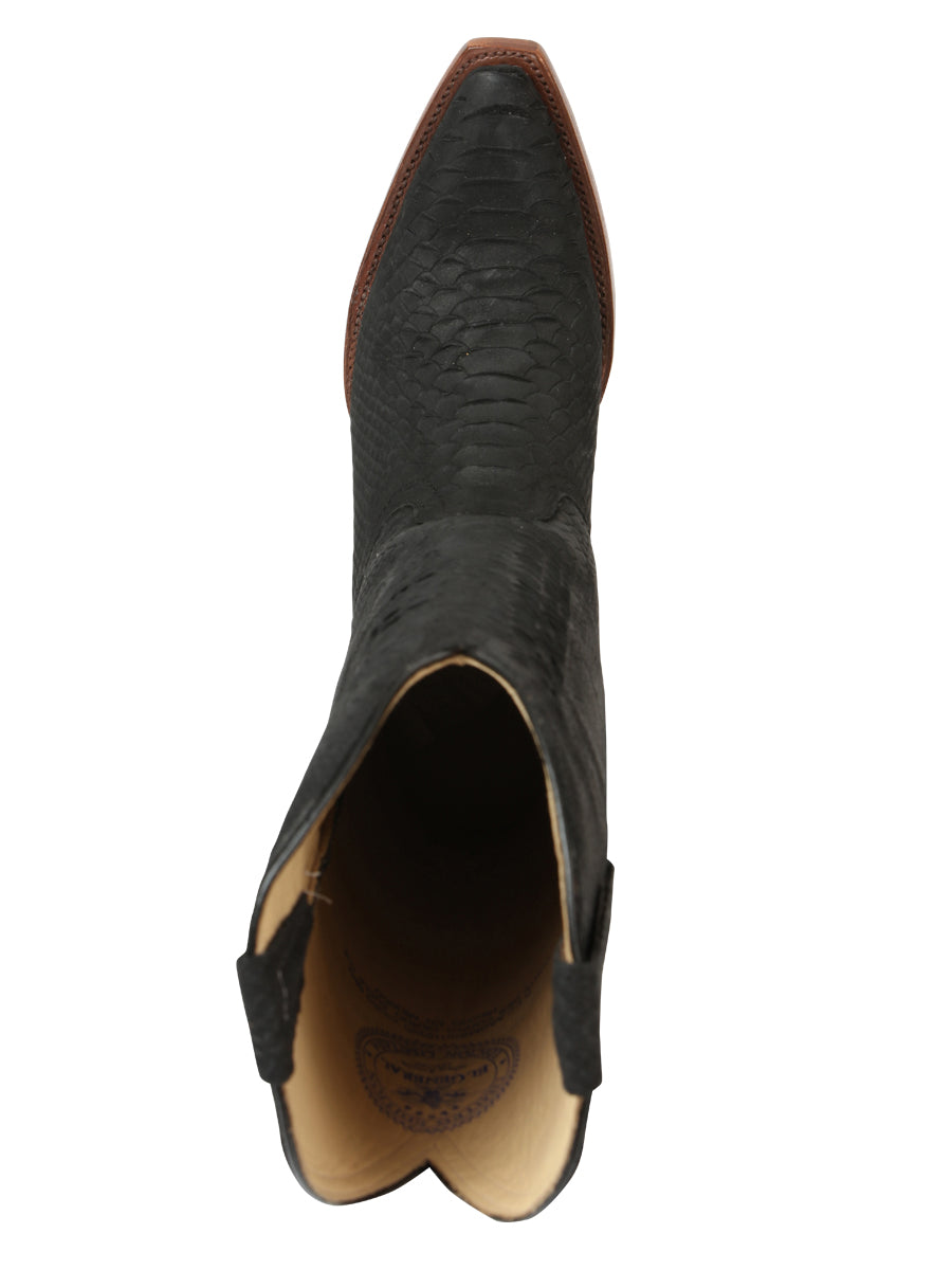 El General Women’s Western Boots Python Print - Black 45791