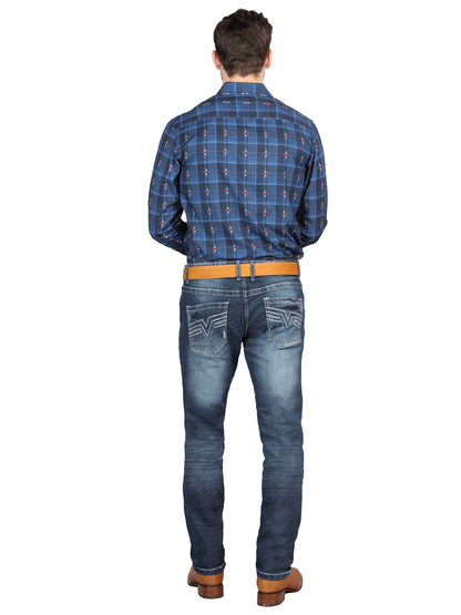 El Norteño Medium Blue Skinny Stretch Pants 126631