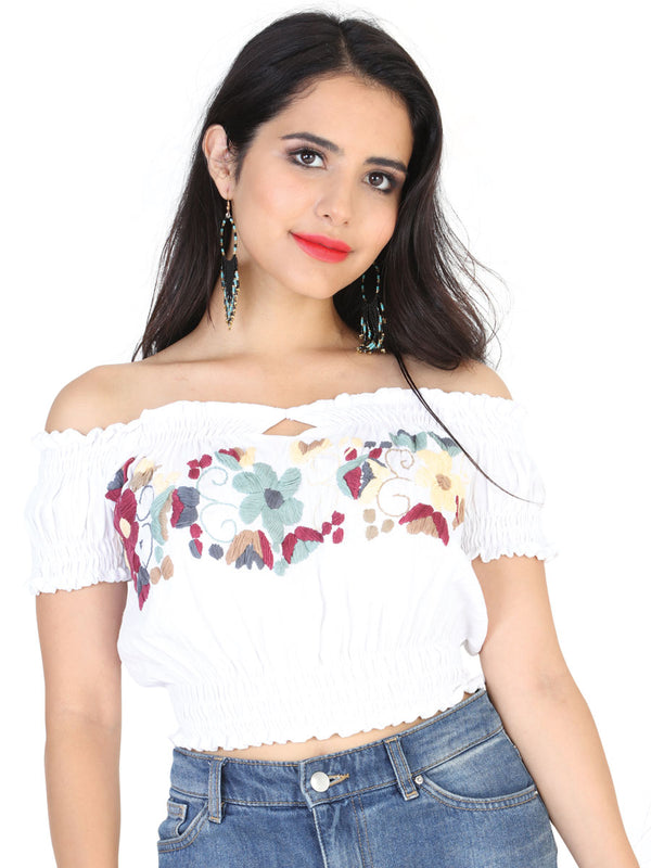 Artisanal Embroidered Blouse 100% Cotton Black 603058 main image 0