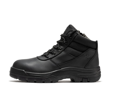 ROCKROOSTER Avalon Black 6 Inch Zip-sided Composite toe Leather Work Boots CP213BK